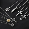 New cross-border projection necklace from Europe and America, simple cross collarbone chain pendant manufacturer, copper-plated with real gold, retro and fashionable details Picture
